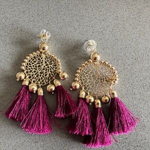 Lilly Pulitzer Sea Dreamer Tassel Earrings - Amarena Cherry